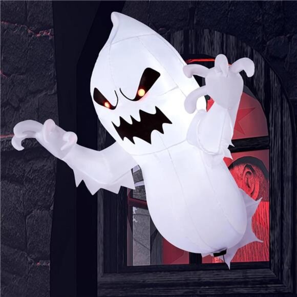 Joiedomi 4.5 FT Halloween Inflatable Ghost with Build-in LEDs,‎ Blow Up Flying - Picture 1 of 8